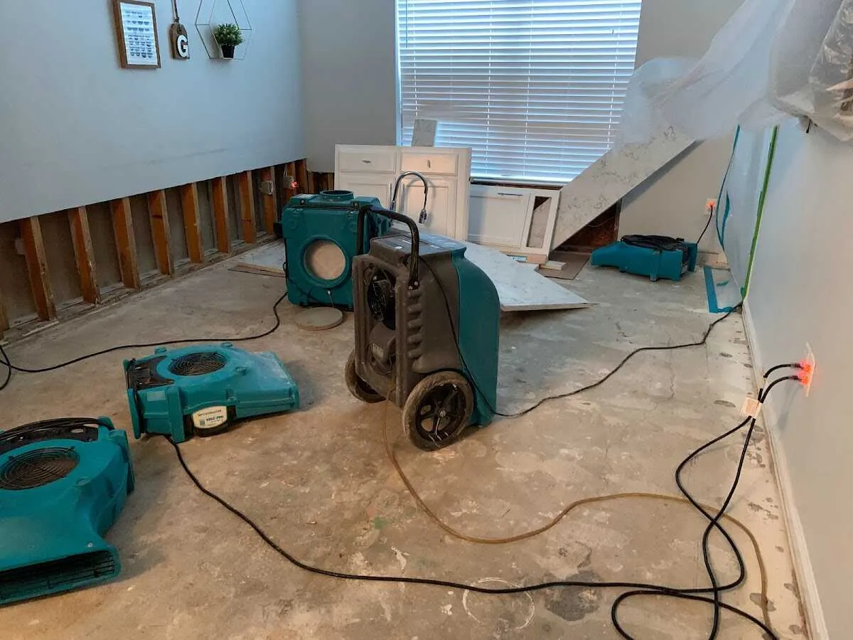 Dehumidifier in flood-cut room for Water Extraction & Removal in West Allis